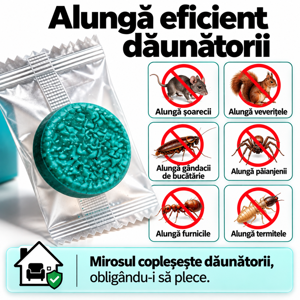 Capsule pentru alungarea rozătoarelor și a gândacilor - 30 tablete.